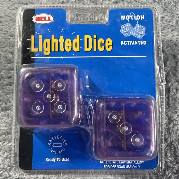 Bella Movement Other - Bell Plastic Motion Light Up Dice Clear/Purple Vintage RARE Item 2001 HTF NOS